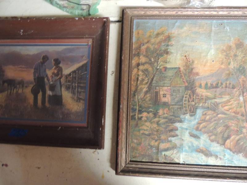 lot 780 image: 2 country western prints 16x20