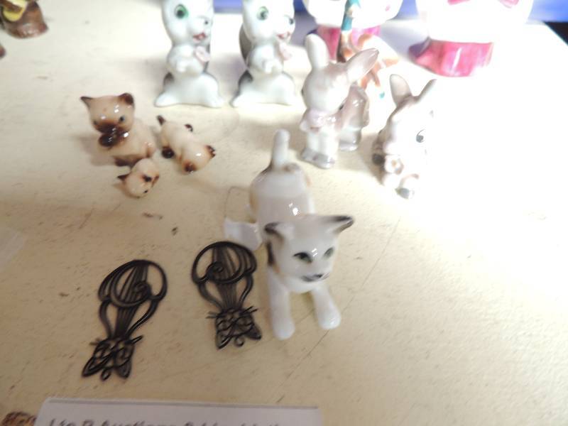 lot 349 image: Squirrel, donkey and cat figurines