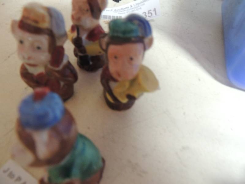 lot 350 image: 4 Monkey figurines made n occupied japan