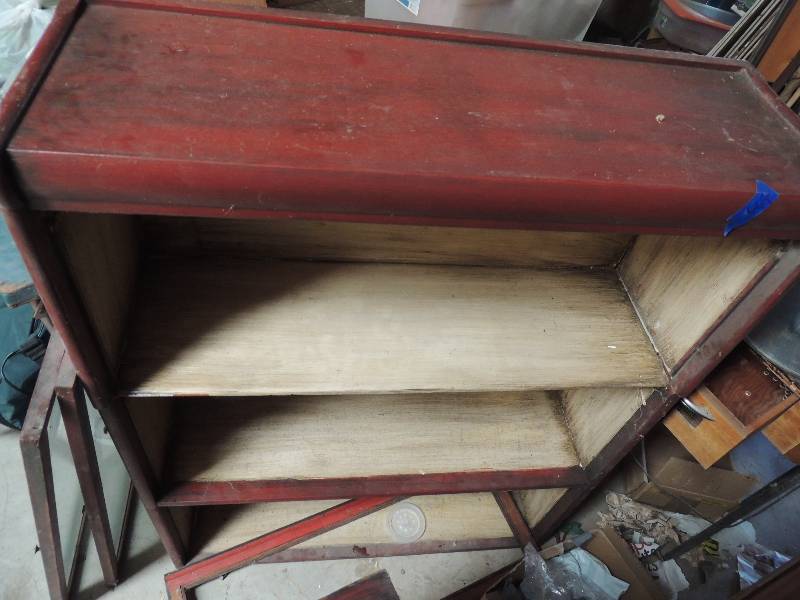 lot 667 image: 3 shelf lawyer case 2glass doors unassembled