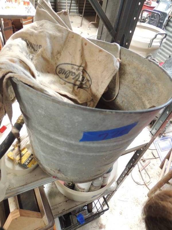 lot 720 image: Galvenized bucket, , different size WRENCHES
