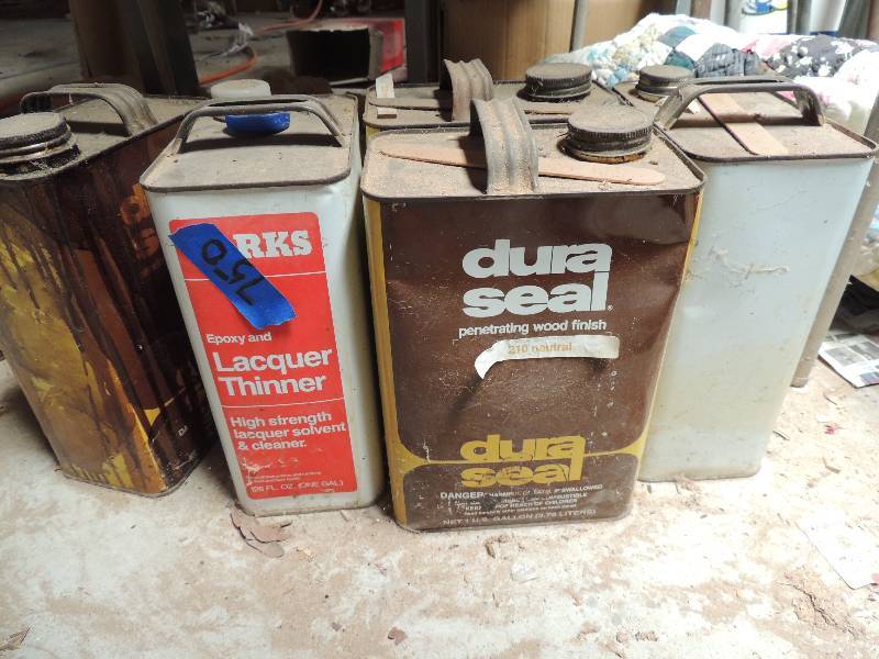 lot 750 image: Qty. 5 cans of thinner and dura seal