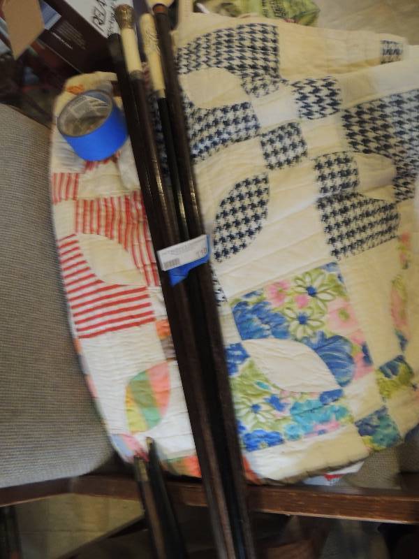 lot 110 image: Rose handle walking stick AND CANES - TOTAL OF 4