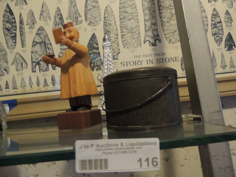 lot 116 image: Registered Patent office tin 1876,  Eiffel tower candle,  Pharmacist Formacista Apothhecker