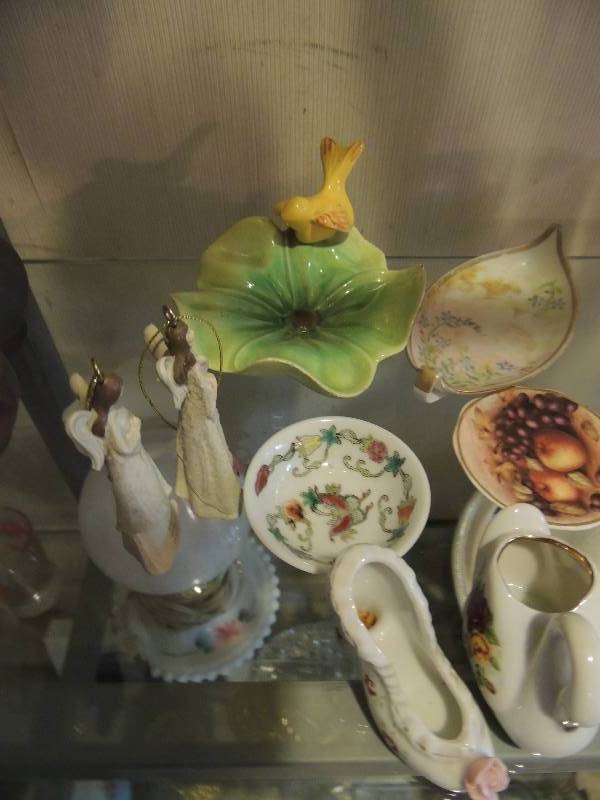 lot 125 image: Fenton, China, JDL, Germany - DISHES, 2 angels  - 8 TOTAL PCS