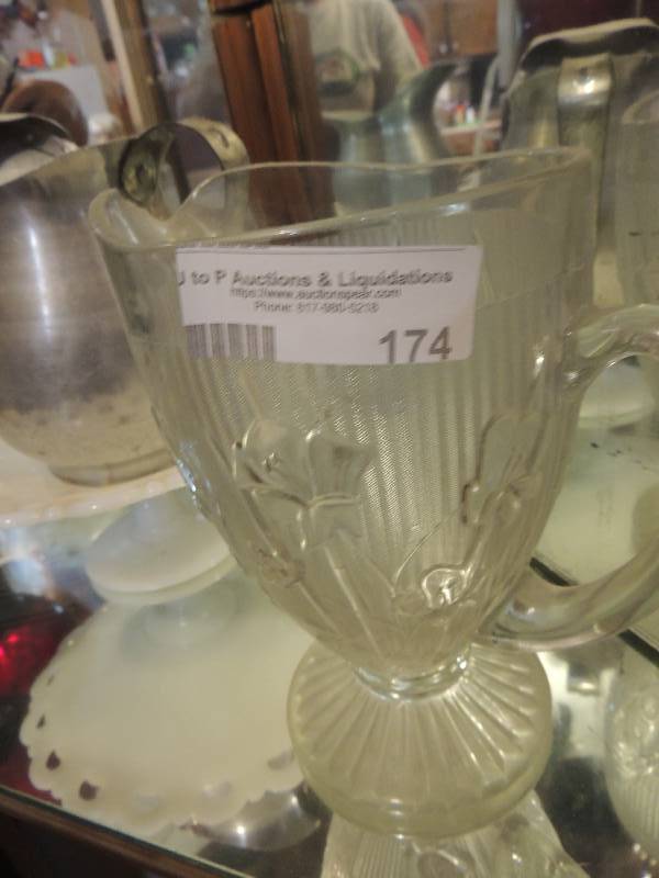 lot 174 image: Diamond cut glass pitcher