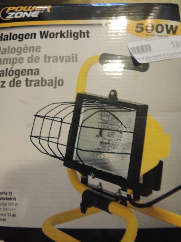 lot 181 image: 2 Power Zone Halogen work light NIB