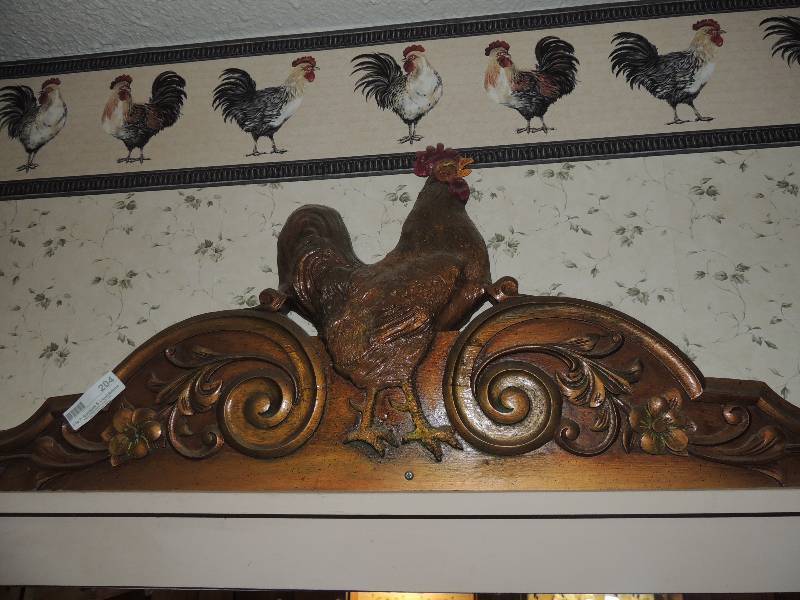 lot 204 image: Metal wall rooster