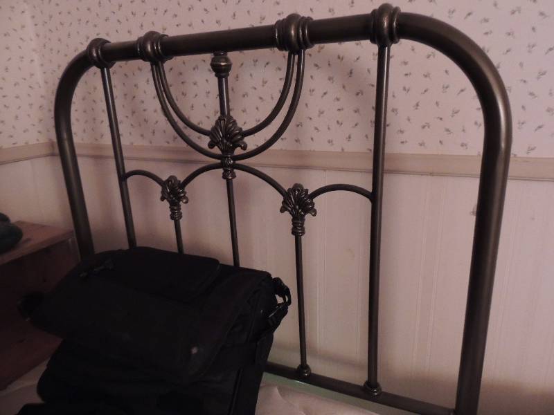 lot 215 image: Twin size head boards with railing x 2