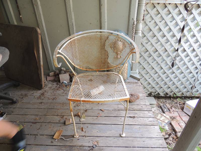 lot 295 image: 2 metal porch chairs no cushions