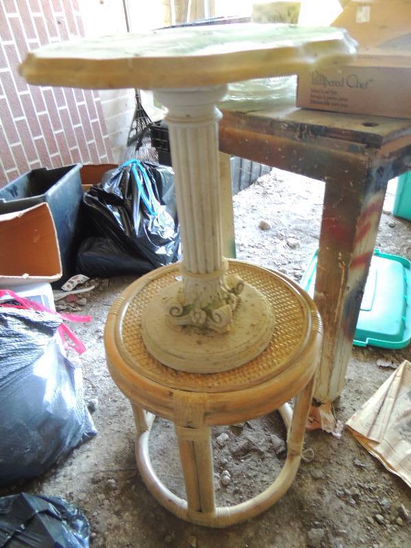 lot 338 image: wicker table ceramic outdoor table