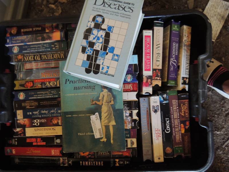 lot 348 image: Black tub of VHS tapes