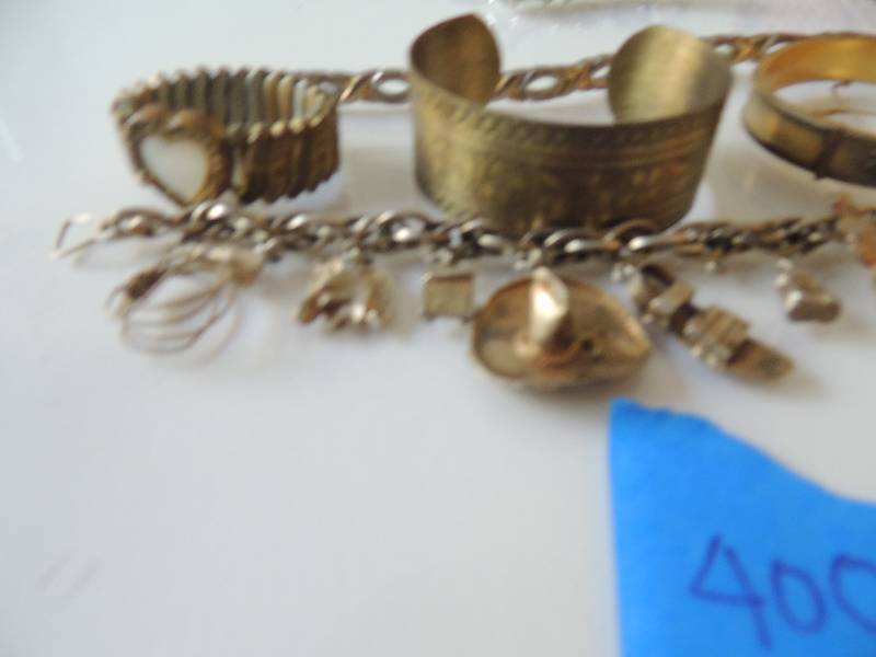 lot 400 image: All vintage goldstone bracelets