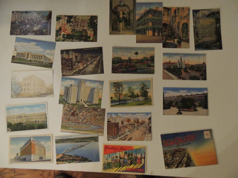 lot 461 image: .Vintage post cards 1930, 1940,1950 Louisiana 20 pieces