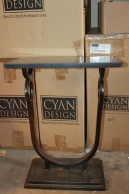 lot 2 image: CYAN DESIGNS MARBLE TOP TABLE