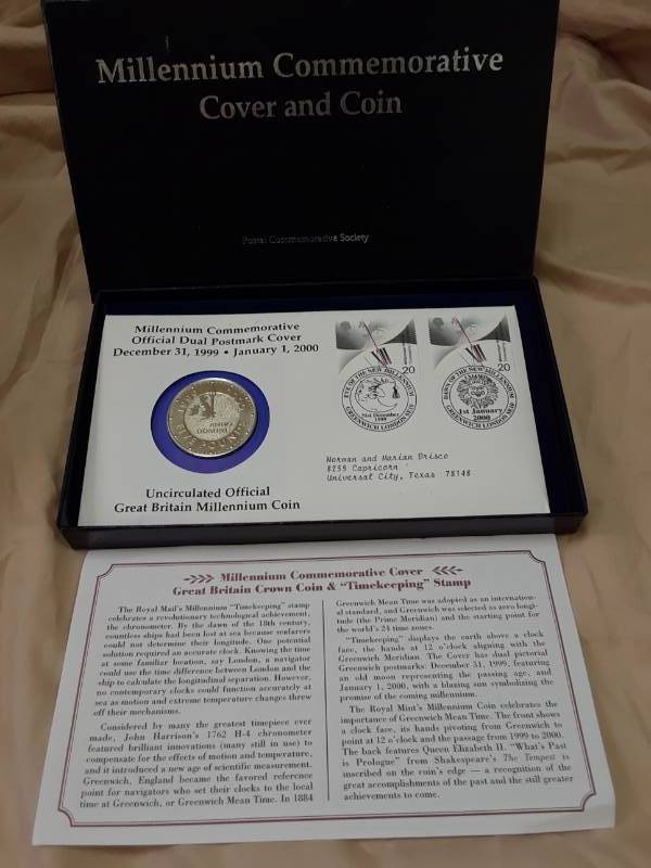lot 25 image: RARE MILLENNIUM COMMEMORATIVE COVER AND COIN SET