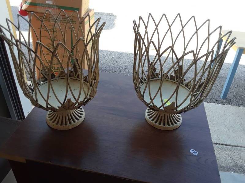 lot 92 image: METAL CANDLE HOLDERS