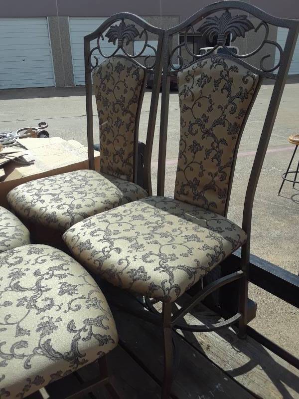 lot 54 image: 4 WROUGHT IRON CHAIRS