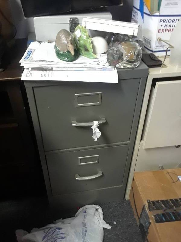 lot 57 image: METAL 2 DRAWER FILE CABINET