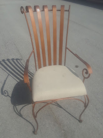 lot 104 image: WROUGHT IRON CHAIRS MATCH TABLE #99
