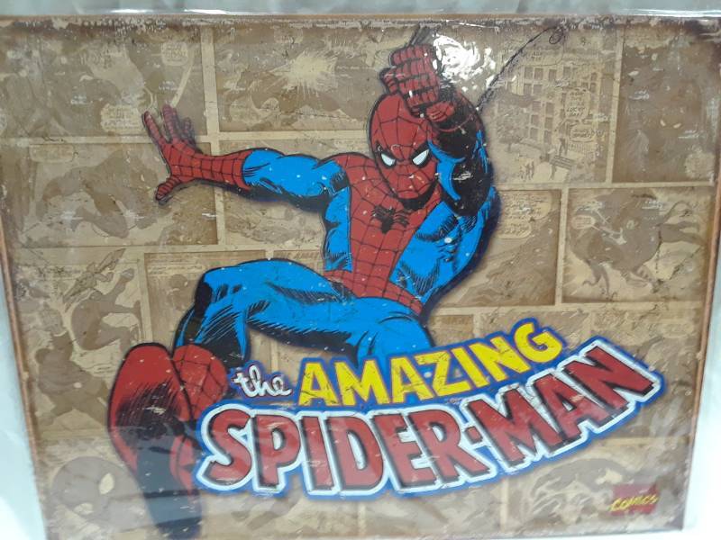 lot 57 image: METAL SPIDER MAN SIGN