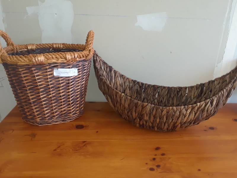 lot 10 image: TWO LARGE WICKER BASKETS