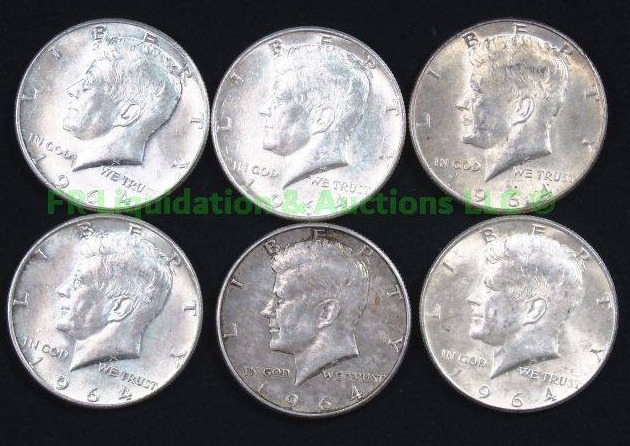 lot 18 image: Silver 1964 Kennedy half dollar