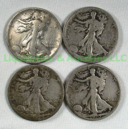lot 58 image: Silver walking liberty half dollars various years