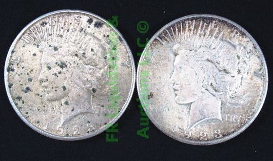 lot 61 image: Silver 1923 Peace dollars