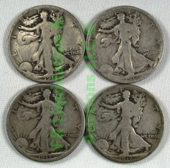 lot 63 image: Silver walking liberty half dollars various years