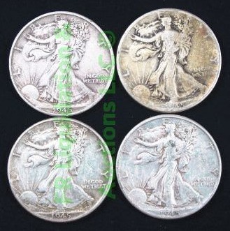 lot 75 image: Silver 1945 walking liberty half dollars