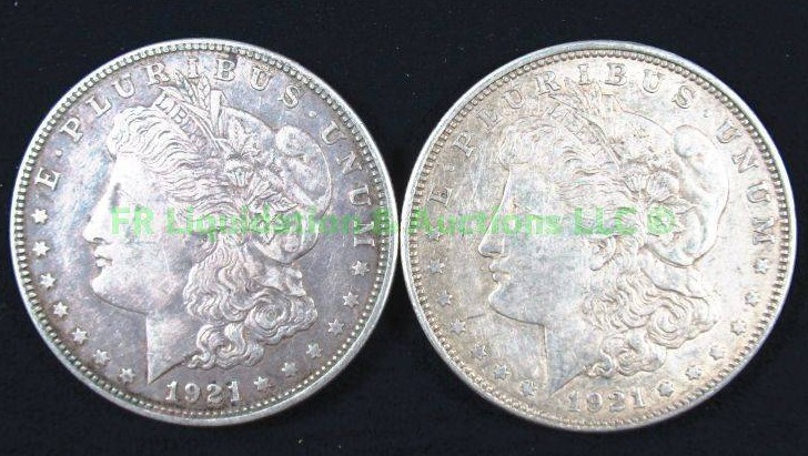 lot 78 image: Silver 1921 Morgan dollars