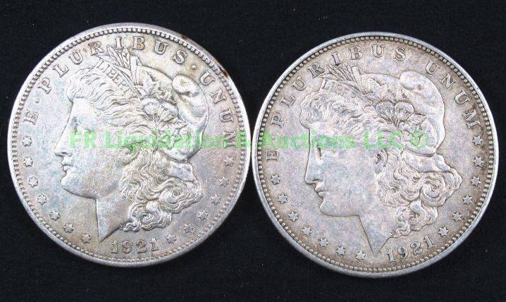 lot 88 image: Silver 1921 Morgan dollars