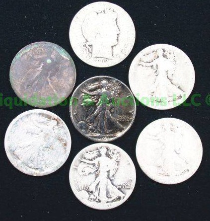 lot 95 image: Silver assorted half dollar coins