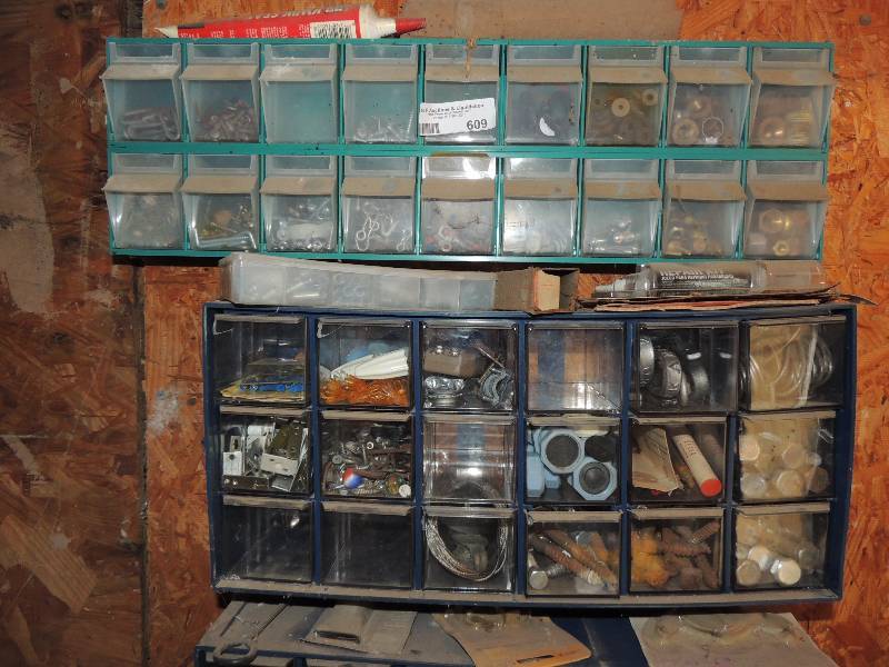 lot 608 image: Nut Bolt Screw drawers