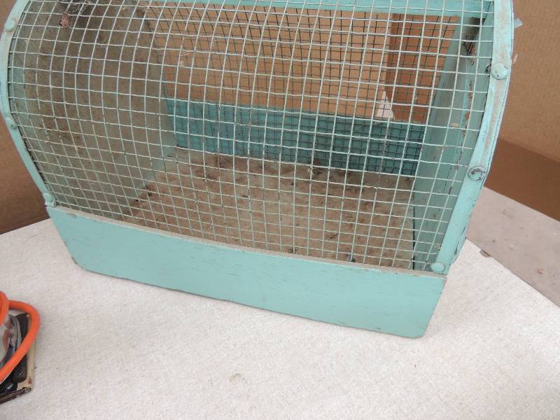 lot 617 image: Vintage animal carrier and NIB Outside air conditioner cover