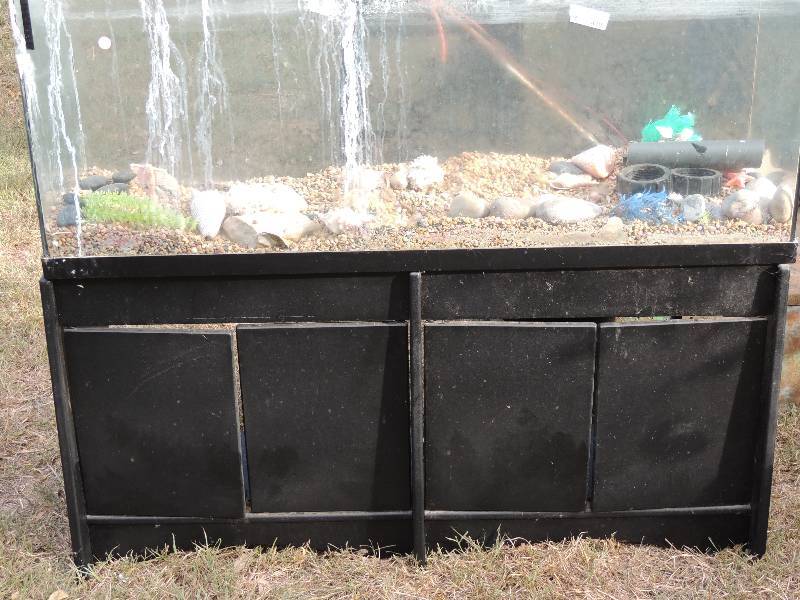 lot 410 image: 55 GAL AQUARIUM ON STAND - 44 H X 48 L X 13 D
