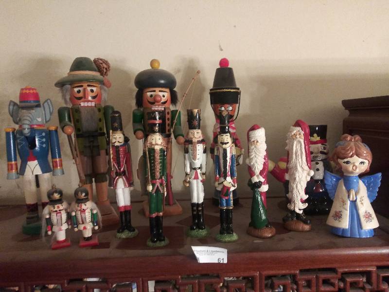 lot 61 image: Christmas Nutcracker lot-6-14 Toy Soldier, Nutcracker teapot.