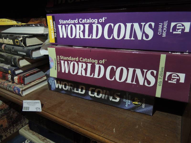 lot 171 image: various books- World coins, World series, Reefs, American Indian, America and more