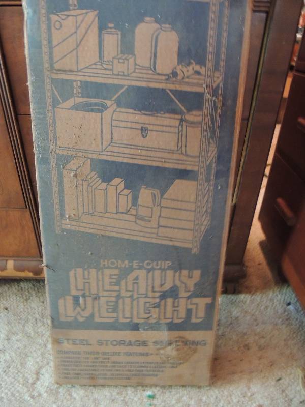 lot 522 image: Steel storage shelving in box 4 shelves 12x 30 x 60