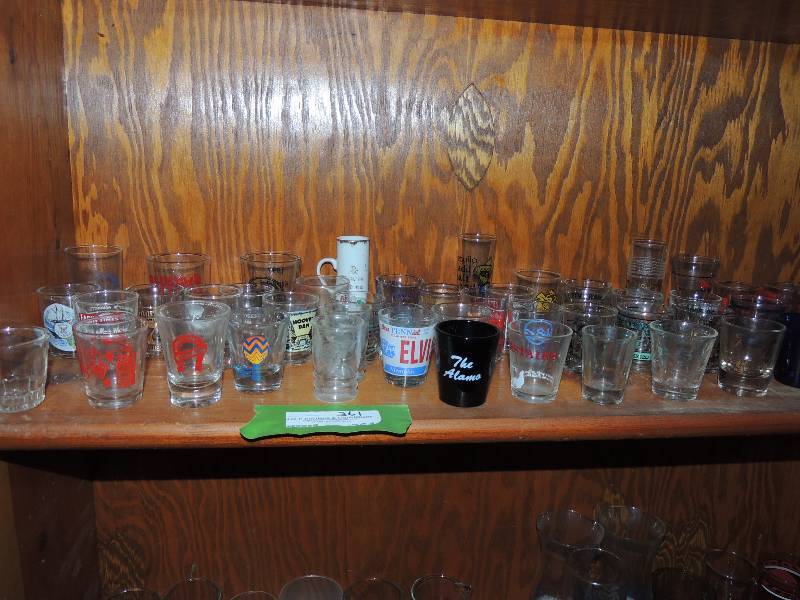 lot 361 image: Large lot of shot glasses with various logos