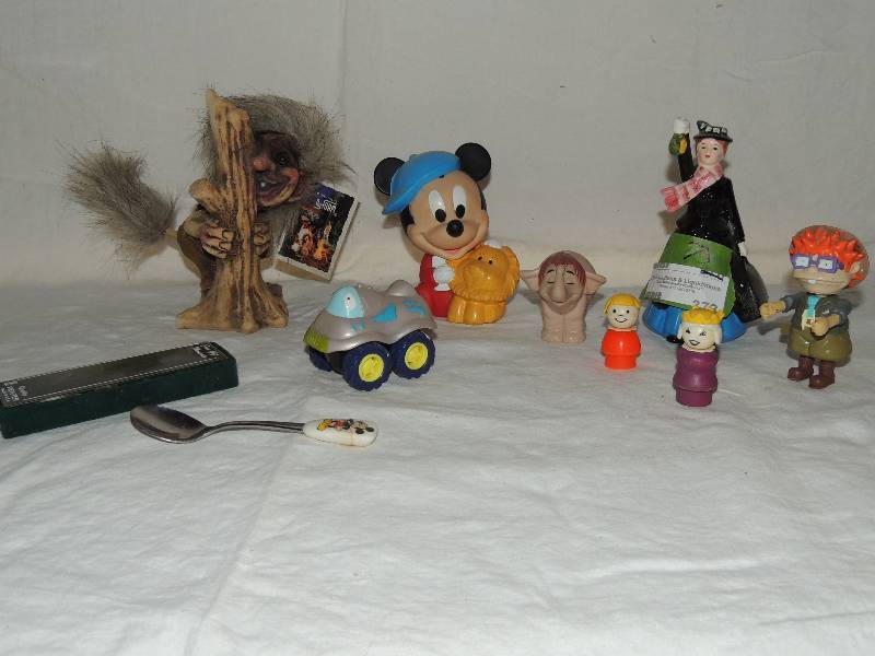 lot 373 image: Nyform Troll 8 Mary Poppins, Elephant, Mickey Mouse and toy spoon