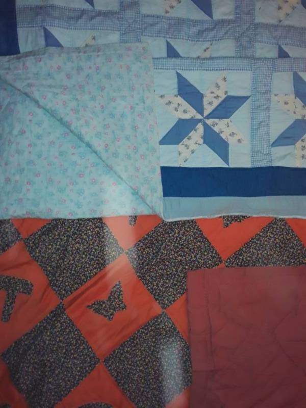 lot 334 image: HAND MADE QUILTS  QTY 2