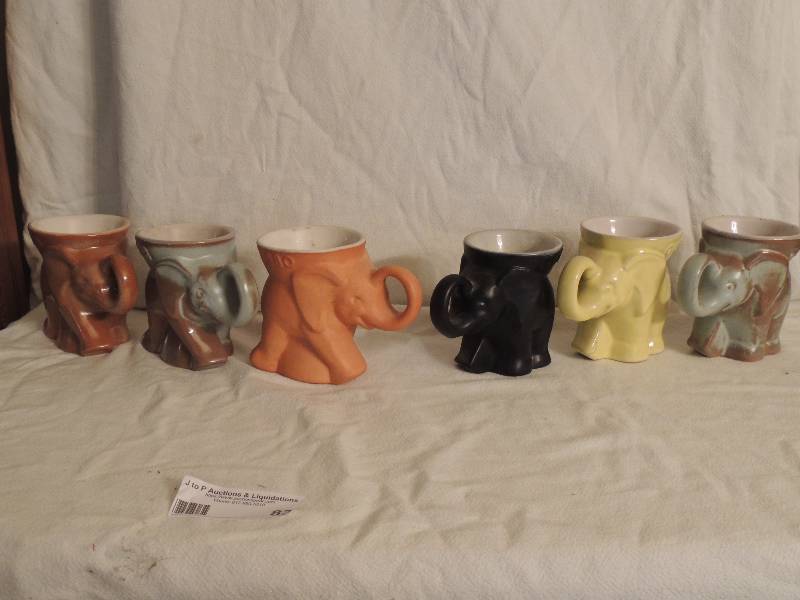 lot 83 image: Frankoma GOP mugs (elephants) 1971, 1978, 1978, 1979, 1980 and 1987