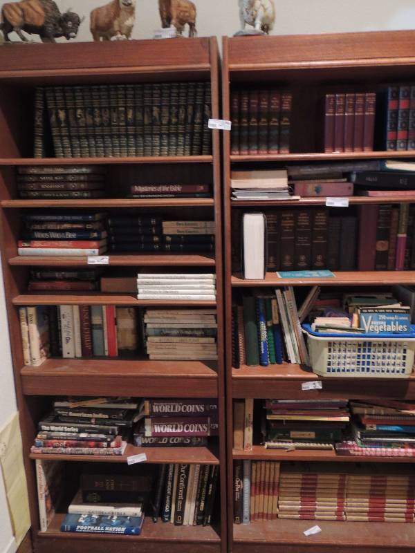 lot 172 image: 2 wood bookshelves (contents NOT included) both are 72H by 29 wide