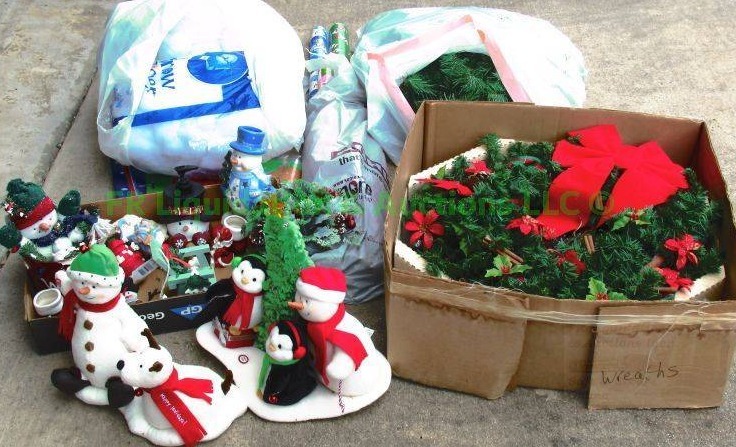 lot 64 image: Assorted Christmas decor and ornaments as shown