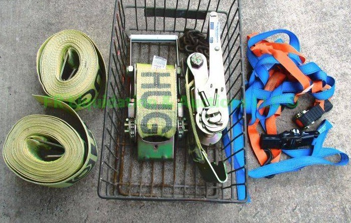 lot 159 image: Industrial heavy duty large ratchet straps