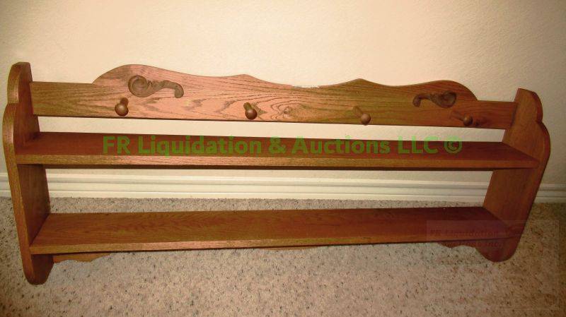 lot 106 image: Solid oak hand made entry hall coat hanger