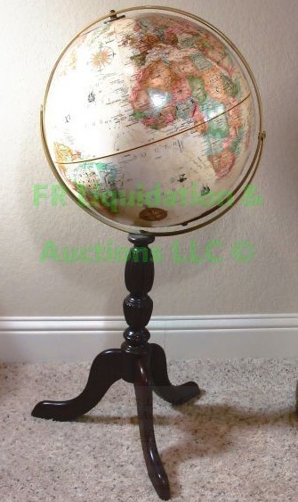 lot 121 image: Triple foot pedestal globe 36 tall