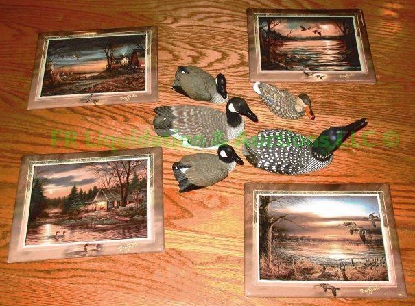 lot 98 image: Heritage Artist Canadian goose figures and Terry Redlin ceramic prints